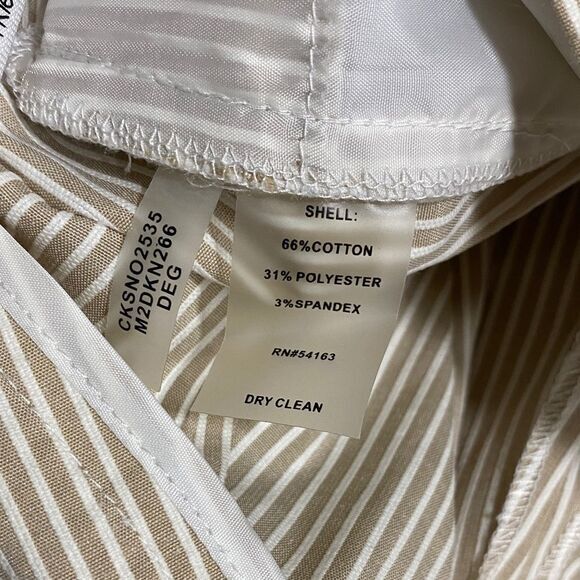 Calvin Klein NWT Tan Pinstripe Cropped Pants Size 12 with Belt - Picture 11 of 14